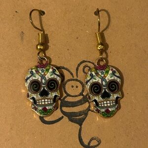 Colorful Sugar Skull Earrings